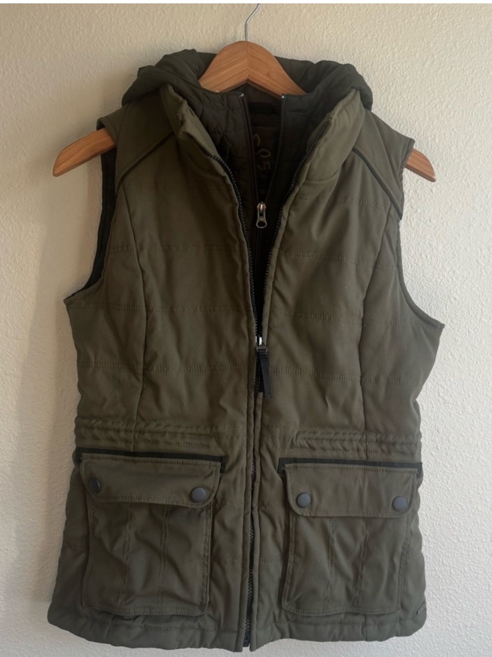 Olive Green Hooded Vest